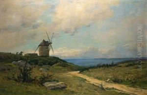 Vista Costera Con Molino by Jose Moreno Carbonero