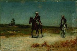 Two Soldiers In A Landscape by Jose Moreno Carbonero