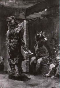Danseuse Bleue Au Foulard by Rene Morere