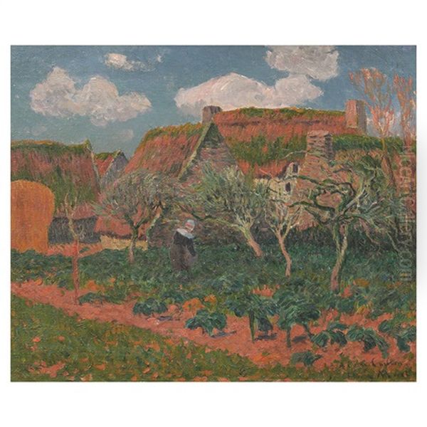 Bretonne Jardinant Pres Des Chaumieres - view 1