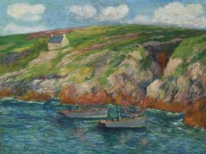 Barques De Peche Pres De La Cote Bretonne by Henry Moret