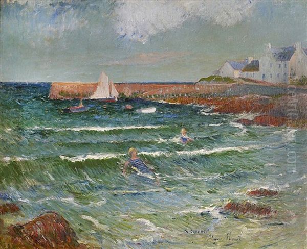 Baignade De Mer A Lomener - view 1
