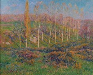 Les Peupliers En Avril, Bretagne by Henry Moret