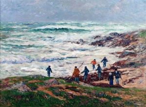 Les Pecheurs De Goemons. Primelin, Finistere by Henry Moret