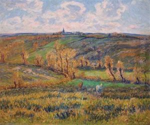 Le Repos Du Cheval Blanc Dans La Vallee by Henry Moret