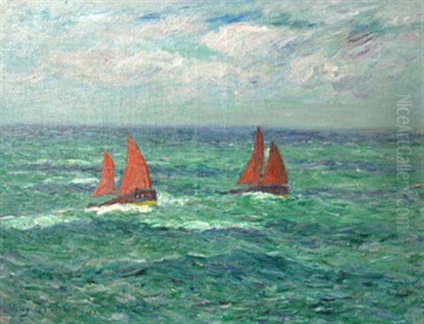 Les Deux Barques Sous Voiles - view 1