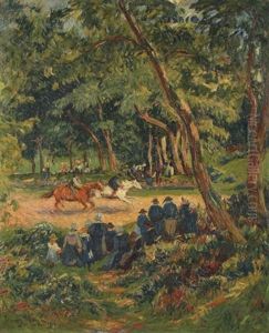Horse Races In Bretagne by Henry Moret
