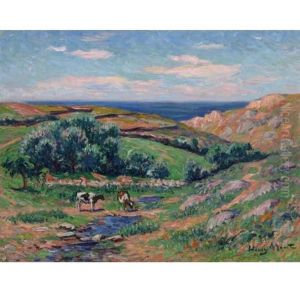 Une Vallee En Sedaine, Baie Du Douarnenez by Henry Moret