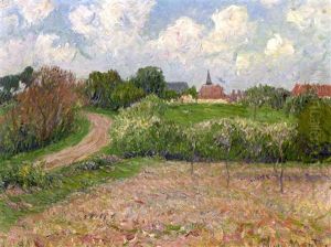 Paysage De Bretagne, Arbres En Fleurs by Henry Moret