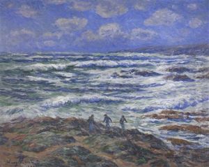 Gros Temps - Les Cotes Du Finistere by Henry Moret