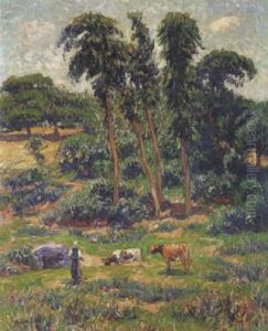 Paysanne Et Son Troupeau by Henry Moret
