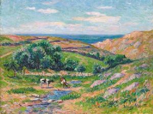 Une Vallee En Cleden Baie De Douarnenez by Henry Moret