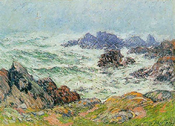 Vagues Sur Les Rochers, Bretagne - view 1