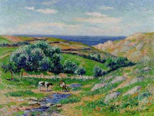 Une Vallee En Sedaine, Baie De Douarnenez by Henry Moret