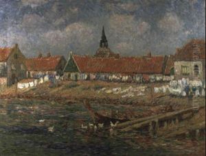 Maisons A Volendam, Hollande by Henry Moret