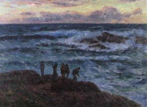 Paysans A Clohars Ou Les Goemoniers by Henry Moret