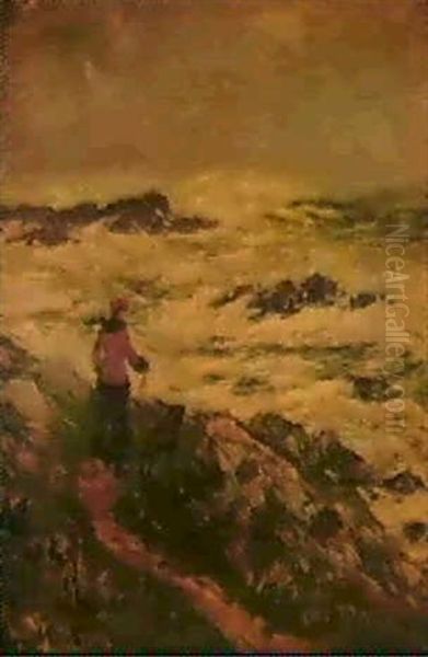 Femme Et Chien Au Bord De La Mer - view 1