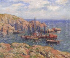 Groix: Bateaux Dans L'anse by Henry Moret