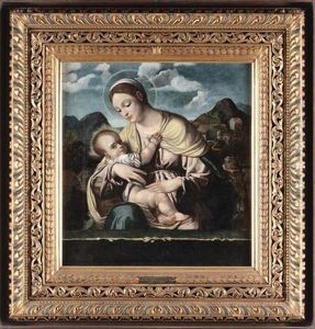 Madonna Con Bambino by Alessandro Bonvicino (Moretto da Brescia)