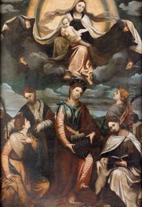 Madonna Mit Hl. Cacilia, Katharina, Lucia, Agnes Und Barbara