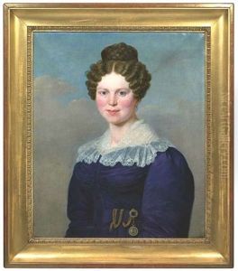 Portrait Des Finanzministers Johann Christoph Herdegen Im Grunen Gehrock (+ Portrait Der Katharine Rosine Herdegen Im Lila Kleid Mit Weissem Spitzenkragen; Pair)