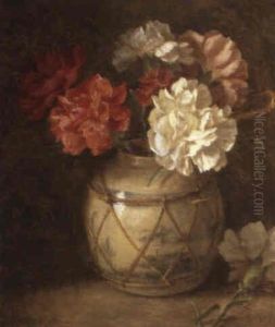 Carnations And Roses by Alfred Morgan