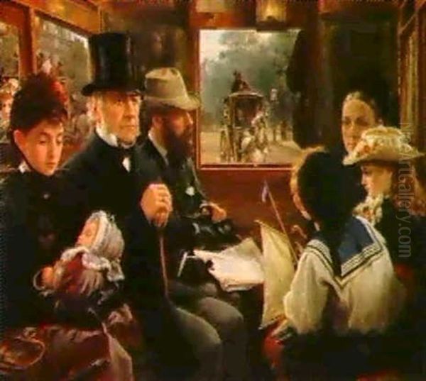 An Omnibus Ride To Piccadilly Circus - Mr. Gladstone Travel-ling With Ordinary Passengers - view 1