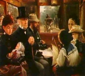 An Omnibus Ride To Piccadilly Circus - Mr. Gladstone Travel-ling With Ordinary Passengers by Alfred Morgan