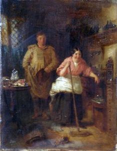 Interior Scene With Figures by John Morgan