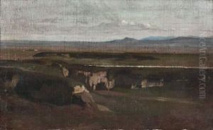 Vue De La Campagne Romaine Avec Le Mont Soracte by Victor Francois Biennourry