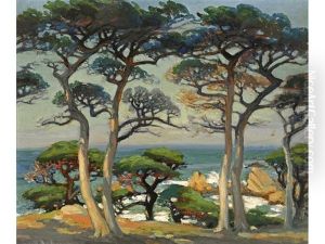 Monterey Cypress On The Shore by Mary Deneale Morgan