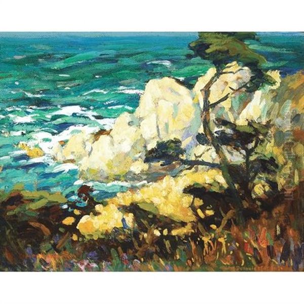 Sunlit Rocks Below The Carmel Highlands - view 1