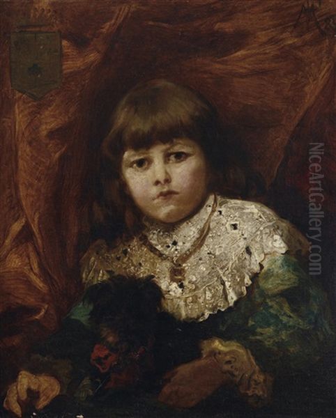 Bambina Nobile Con Cagnolino - view 1