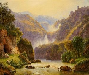 The Waterfalls At Tivoli by Carl Morgenstern