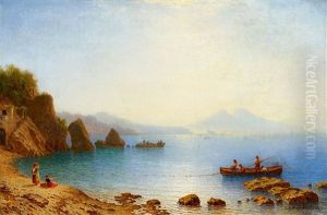 View Of Naples With Mount Vesuvius by Carl Morgenstern