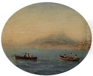 Fischerboote Vor Der Kuste Von Sorrent by Carl Morgenstern