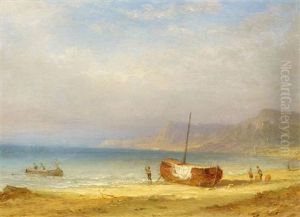 Fischerboote An Der Kuste Auf Capri (?) by Carl Morgenstern