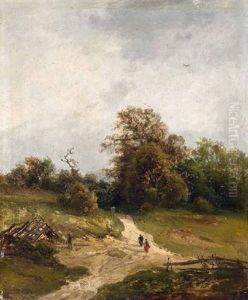 Sommerlandschaft Mit Personenstaffage Sommerlandschaft Mit Personenstaffage