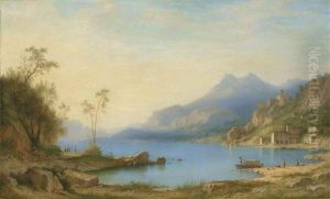 A Palazzo On Lake Como by Carl Morgenstern