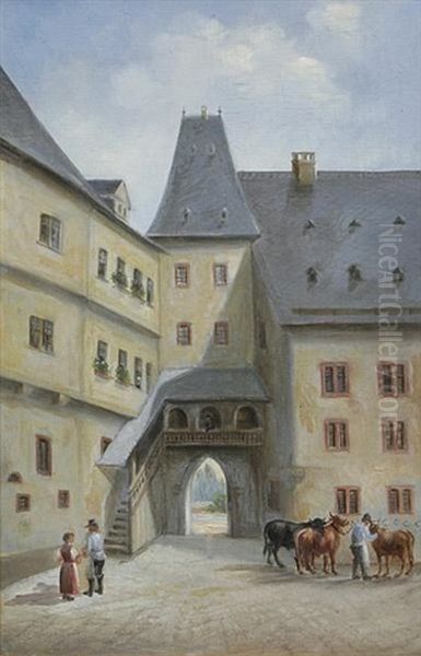 Ansicht Eines Der Alten Frankfurter Hofe Von Innen - view 1