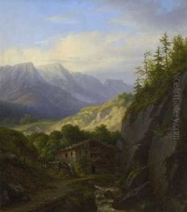 Gebirgslandschaft Mit Muhle