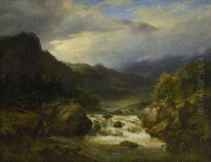 Wasserfall In Der Ramsau by Carl Morgenstern