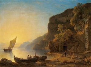 Rast Der Fischer In Der Bucht by Carl Morgenstern