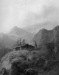 Gebirgslandschaft Mit Alm