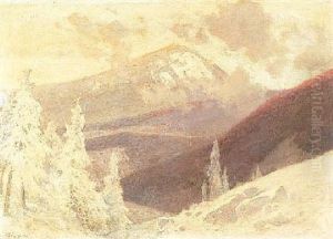 Das Winterliche Riesengebirge Mit Blick Auf Die Schneekoppe by Carl Ernst Morgenstern