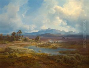 Blick Auf Die Osterseen Sudlich Des Starnbergersees by Christian Bernhard Morgenstern