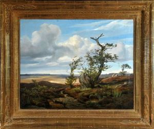 Romantische, Hugelige Heidelandschaft