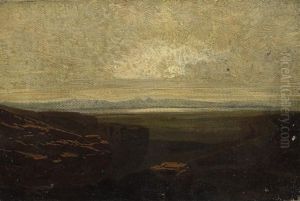 Im Gebirge. Blick Aus Den Bergen In Ein Weites Dunstiges Tal by Christian Bernhard Morgenstern