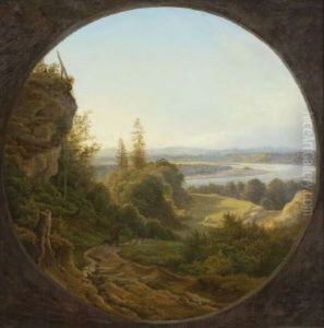 Gebirgige Flusslandschaft Mit Schafer