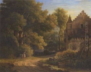 Ein Jagdschloss In Waldlandschaft